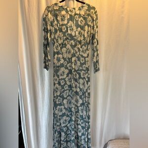 Imachicnation Elegant Floral Long Sleeve Dress